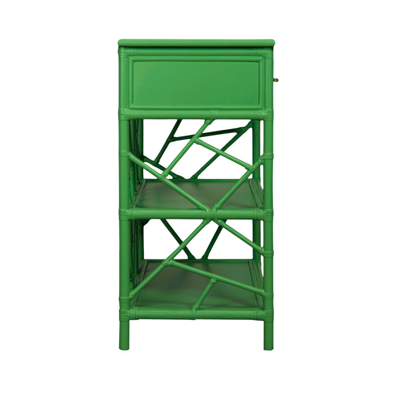 End Table with Storage, Bright Green
