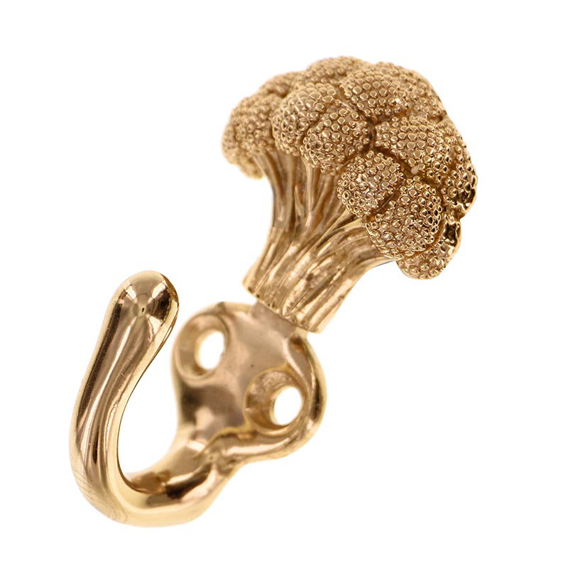 Fiori Wall Hook, Polished Gold