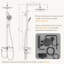 Rainfall Shower System with 25cm Round Overhead Shower Head, Adjustable Stainless Steel Column & Shelf – No Faucet Required-293480791