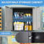 Armoire de rangement en métal avec serrure pour garage, entrepôt, mur moderne de bureau et tablette réglable