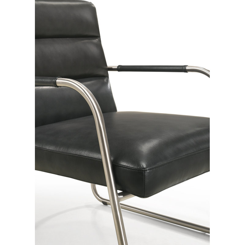 Fauteuil Ashonti, Cuir véritable noir