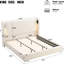King Size, Upholstered Bed Frame, Beige, High Wingback Headboard, Adjustable Reading Lamp, , Soft Foam, No Box Spring, Easy Setup Size Beige With Lamp And Comfortable Upholstery, Wood Support, Quick