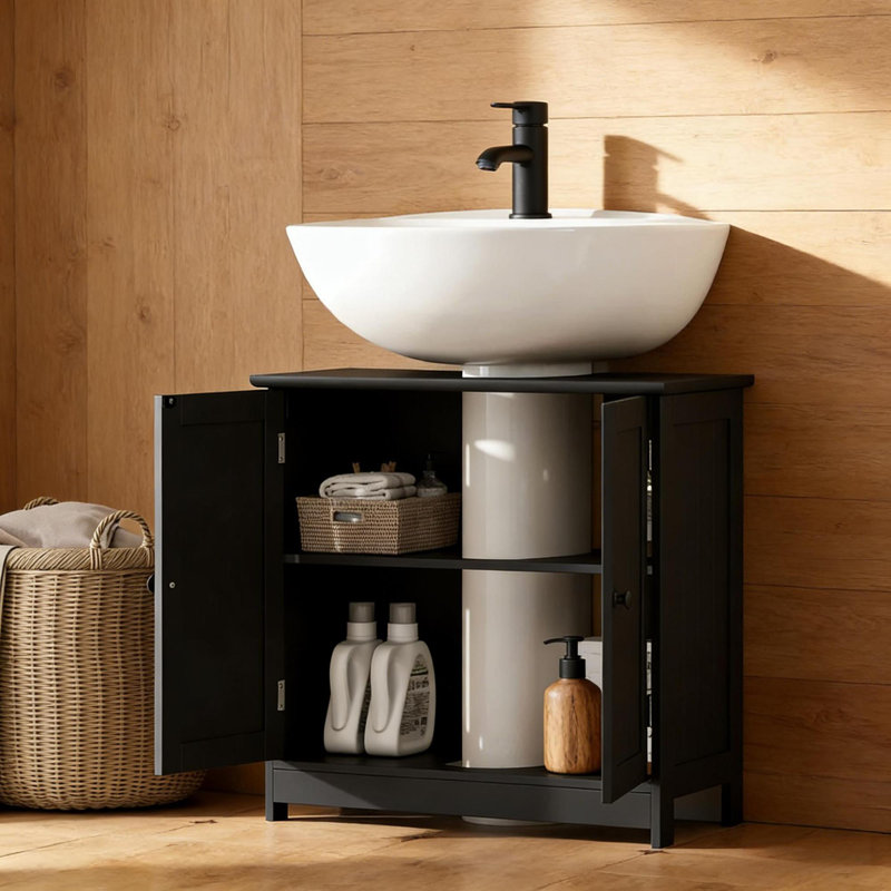Armoire de rangement de salle de bain peu encombrante, style moderne en MDF pour utilisation sous l'évier