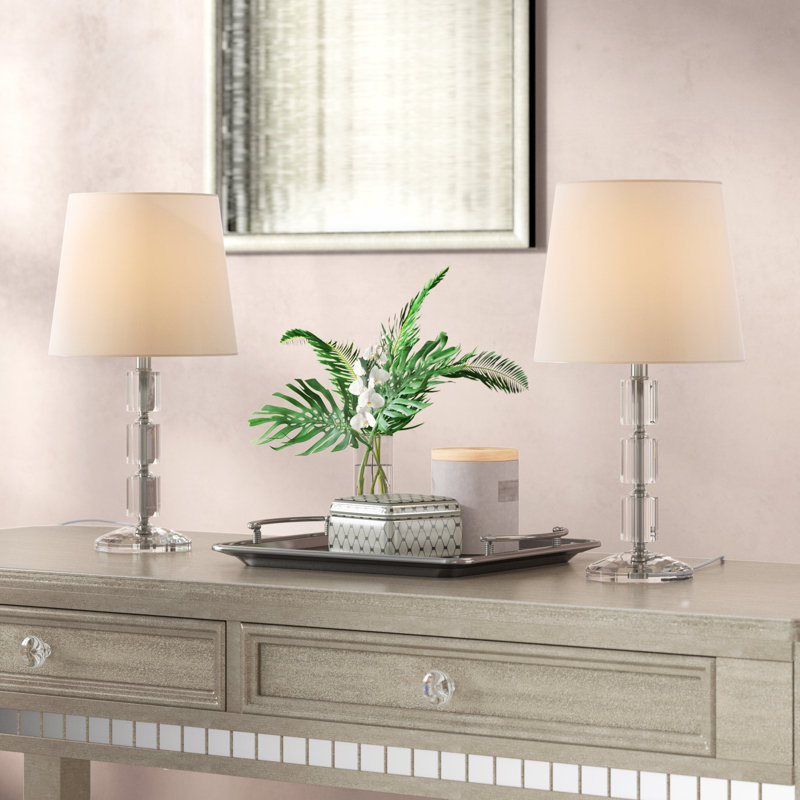 Damore Crystal Table Lamp, Off-White