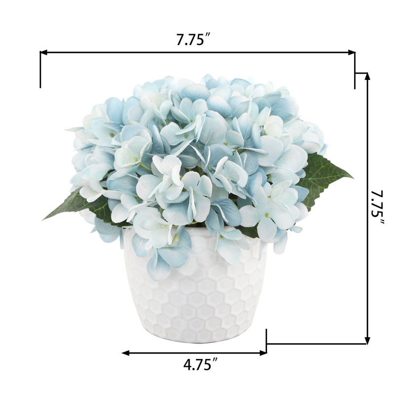Fabric Hydrangea Arrangement in Vase