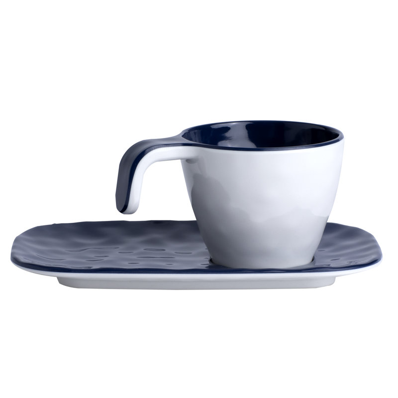 Waw Melamine Mug, Blue/White