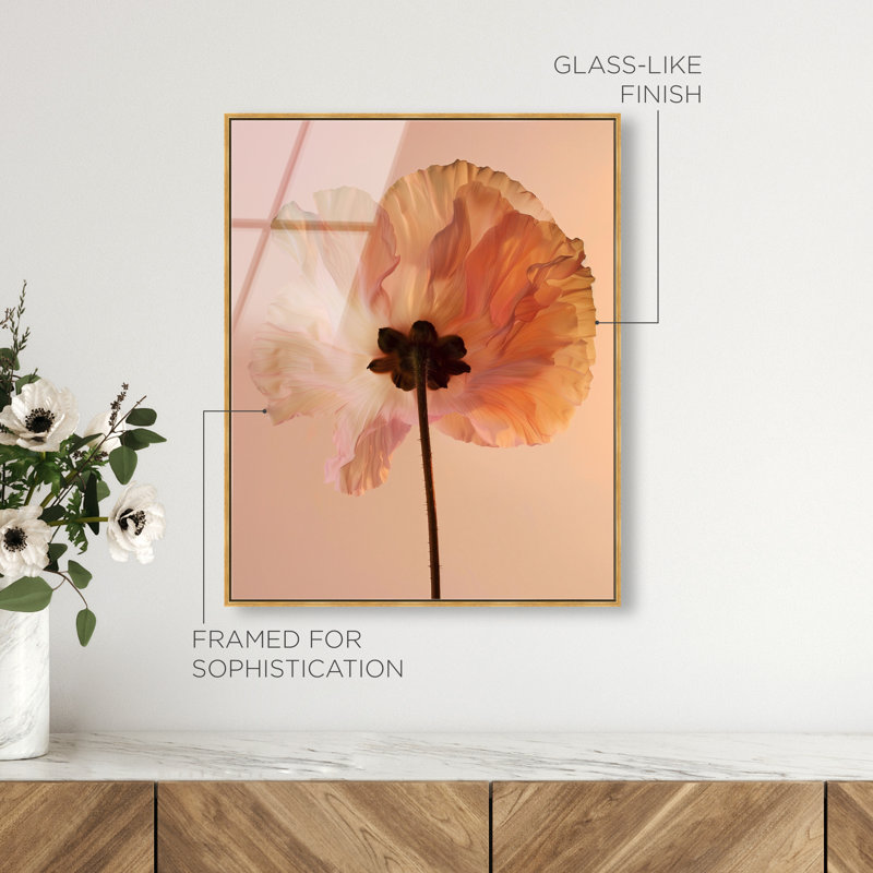 Amber Radiance II High-Gloss Frameless Acrylic Glass Wall Art Floral & Botanical Print by Oliver Gal, Ready to Hang, 16 x 20