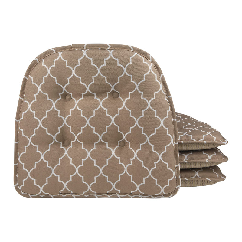 Non-Slip Dining Room And Kitchen Seat Cushions, 16 X 15 X 2 Inches, Brown