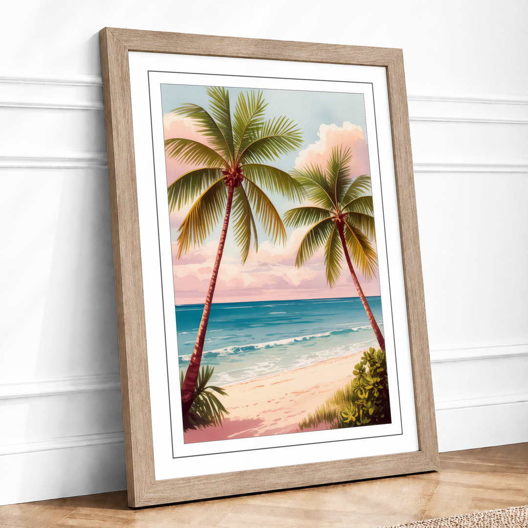 Palms at Sunset Tropical - Framed Print