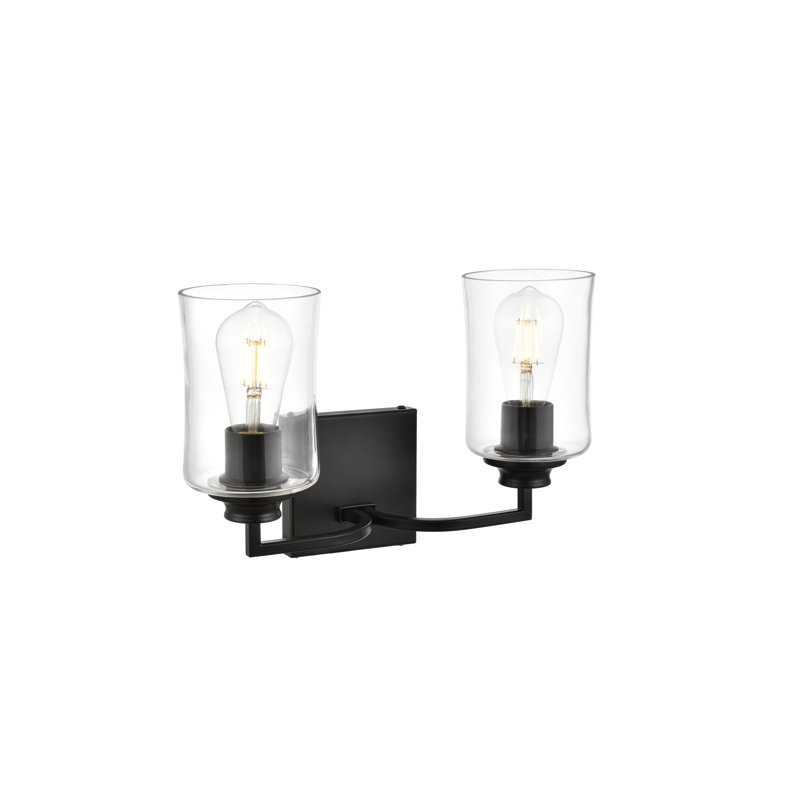 Applique de salle de bain à intensité variable Telluride, Noir, Une lumière, H 9 po x l 5 po x P 5 po