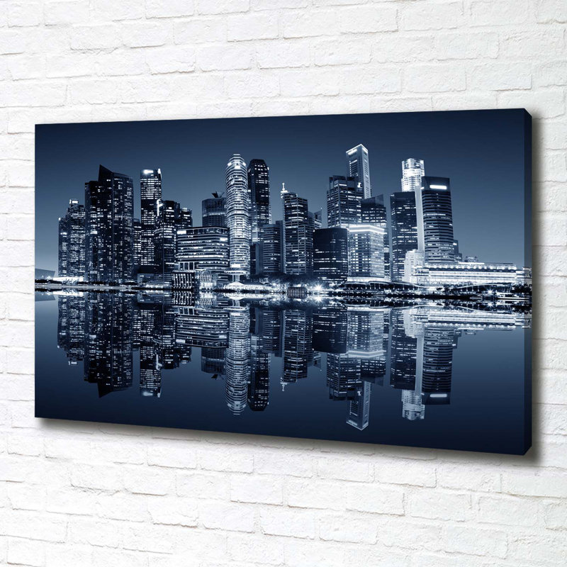 Singapore By Night - Wrapped Canvas Print