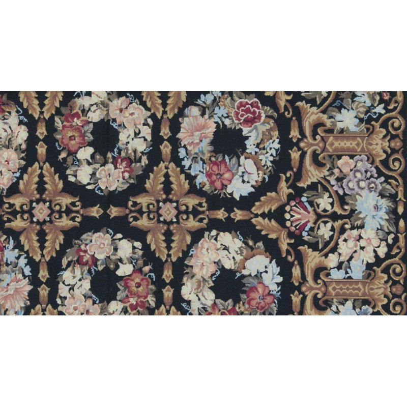 Hand-Knotted High-Quality Brown and Blue Area Rug