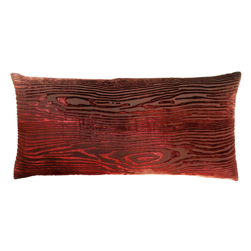 Heirloom Abstract Down Reversible Throw Pillow, Paprika, Rectangle 12"H x 24"W