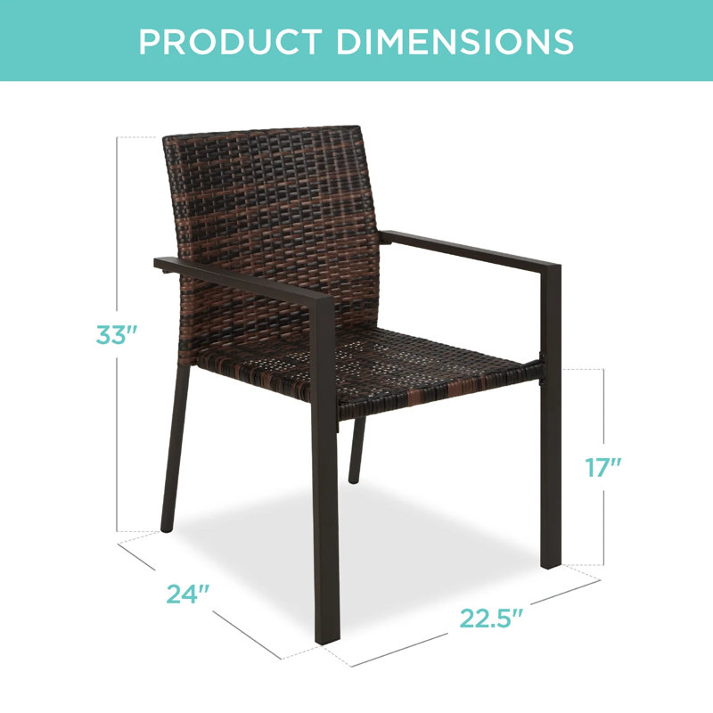 Ensemble de 2 chaises empilables en osier, Brun