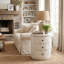 Commode d'appoint cylindrique peinte à 3 tiroirs