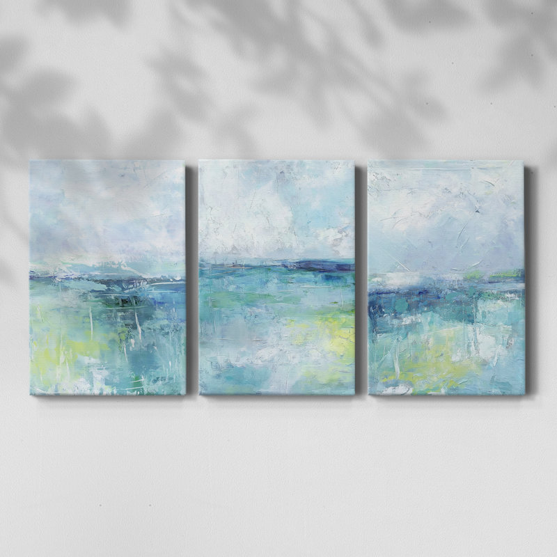 ABSTRACT Series DCCCXIV  -Custom Wrapped Gallery Canvas - 3 Pieces, 12" H x 24" W