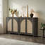 Boho - Buffet en rotin avec tablettes réglables-1503677019