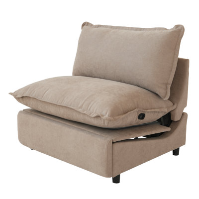 Upholstered Modern Linen Fabric Power Armless Chair by Nedek