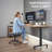 Height Adjustable Rolling Foot Stool, PU Leather Ottoman with Wheels, Rolling Ottoman Stool with Casters, Mobile Vanity Stool for Office Desk, Makeup Room, Salon, Living Room-1507922245