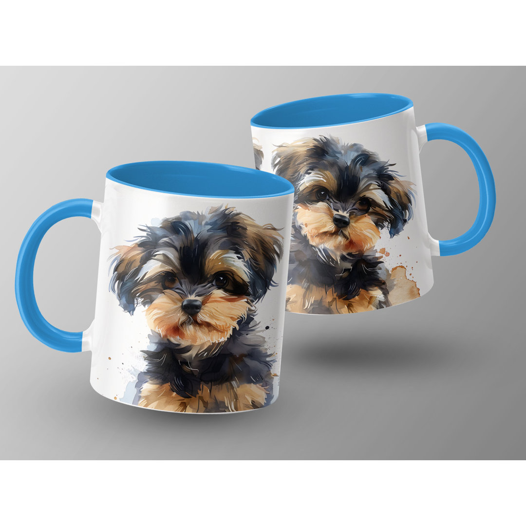 Watercolor Yorkie Puppy Design 11oz Coffee Mug
