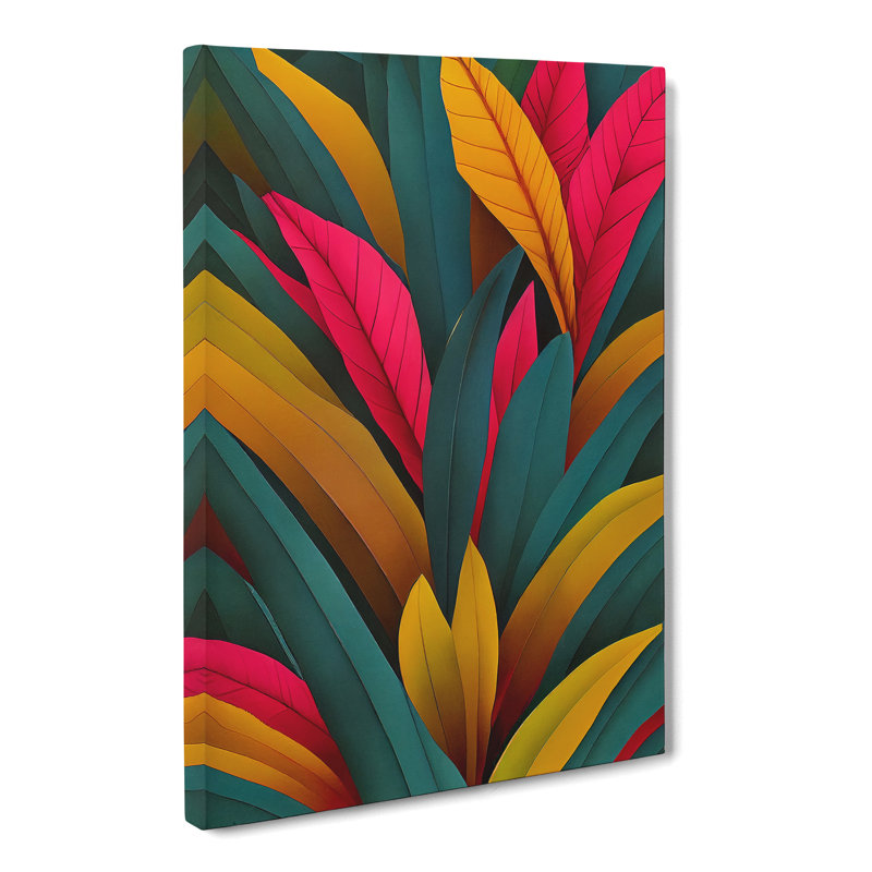 CAN-V0523-2601X Tropical Leaves Abstract Vol.1 - Wrapped Canvas Print, 76cm H x 50cm W x 3cm D