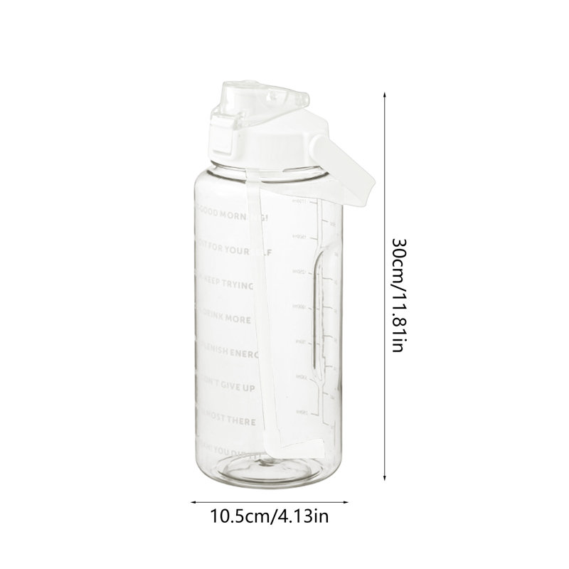 Bouteille d'eau avec paille Bouteille d'eau de sport étanche avec poignée, White