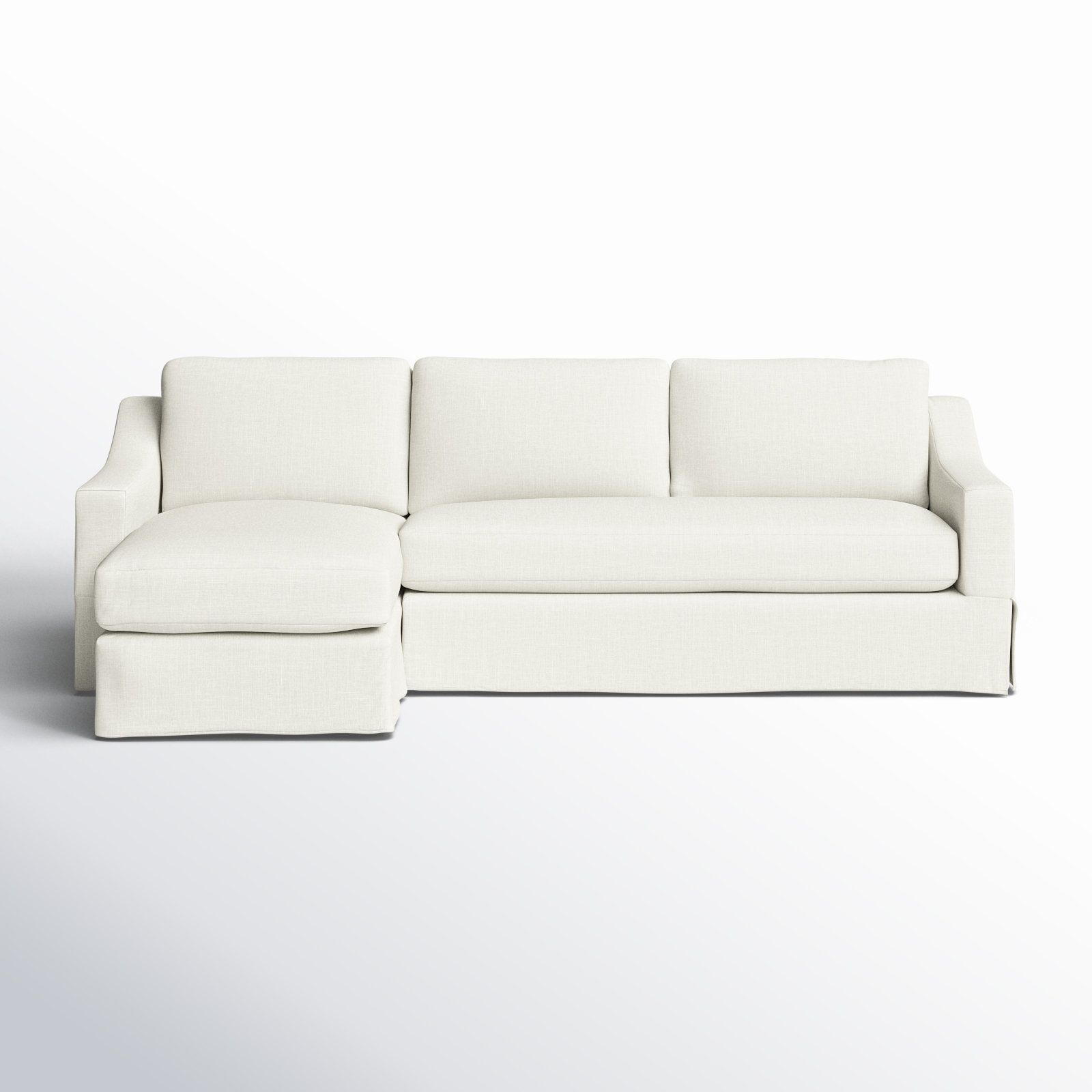 Cranbrook Upholstered Chaise Sectional, Lena Off White Performance Linen Blend, Left Hand Facing