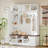 Versatile 3-In-1 Hall Tree With 6 Hooks, Farmhouse Walnut Storage Bench, And Adjustable Shelves For Entryway Organization-1724578901