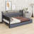 Daybed with Storage Footstool & Shelves, Upholstered Frame with Trundle, USB & LED Light-271107354