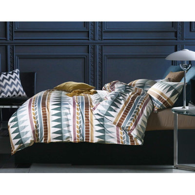 Sateen Geometric Shapes Duvet Cover