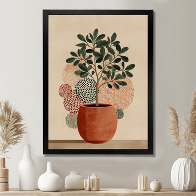 «Green and Terracotta Minimalisme Sage Elegance», impressions encadrées botaniques, art mural sur toile botanique vert
