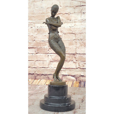 Art Deco/Nouveau Style Statue Sculpture Dancer Opera Bronze Signed Preiss