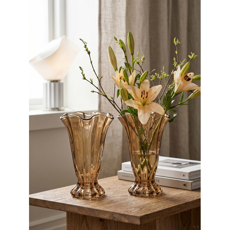 Ensemble de 2 vases en verre 6,1 x 9,1 po