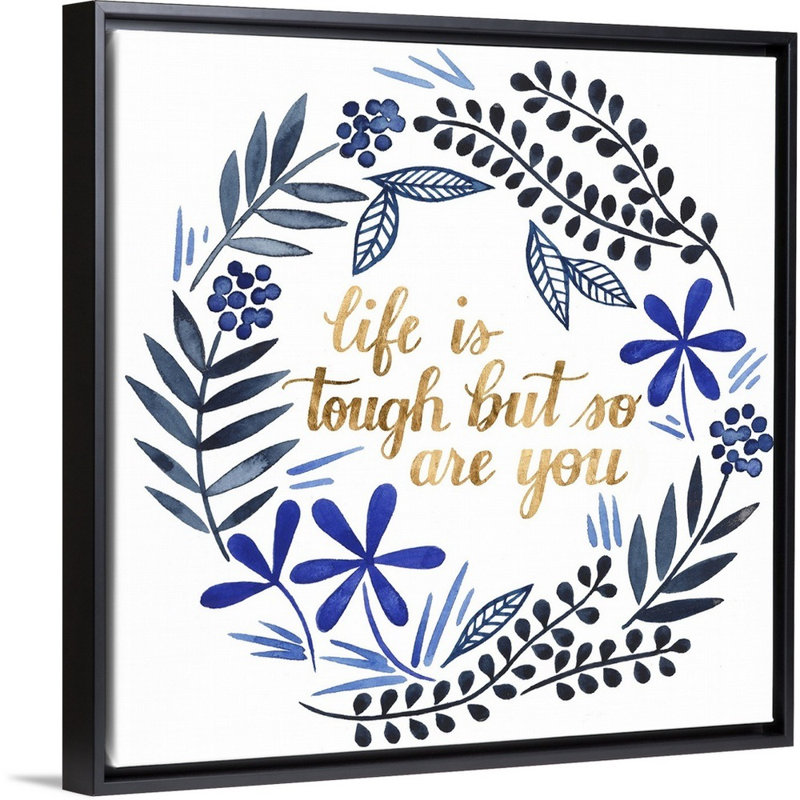 Art textuel sur toile, "Cobalt inspirations collection F" par Grace Popp, H 32 po x l 32 po x P 1,75 po