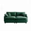 Canapé 2 places avec repose-pieds Corduroy-1897207474