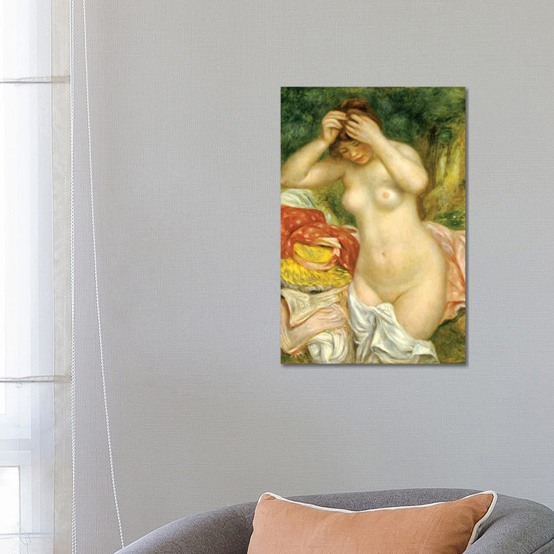 Bather Arranging Her Hair, 1893 by Pierre-Auguste Renoir - Wrapped Canvas Painting, 66.04 cm H x 45.72 cm W x 1.91 cm D