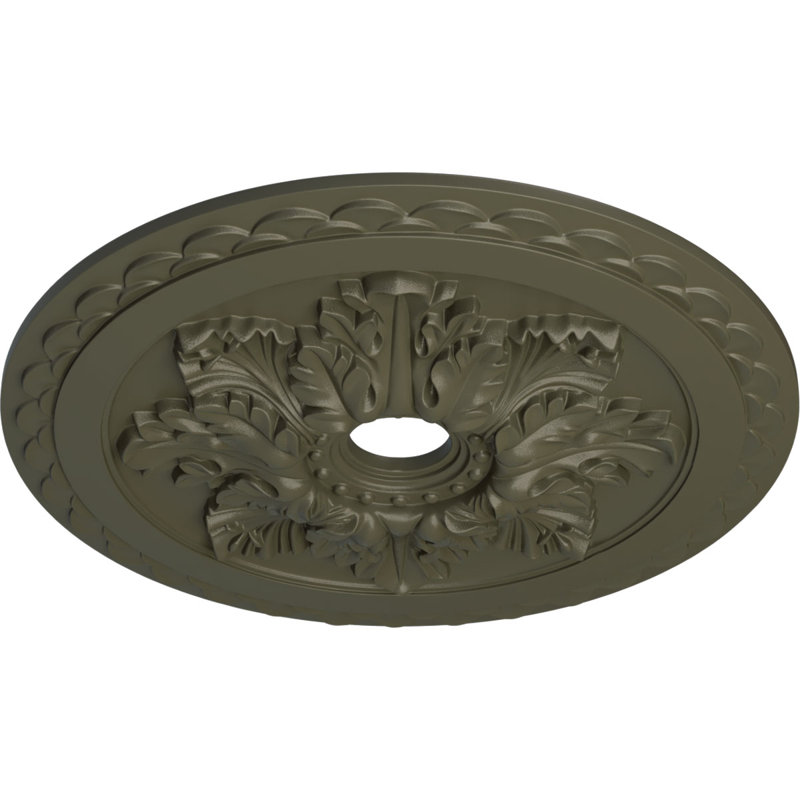 Médaillon de plafond Endurathane Bordeaux, diamètre extérieur de 23 5/8 po x P 3 po x P 2 po (convient aux auvents jusqu'à 4 po), finition hamamélis peinte à la main