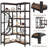 Modern Corner Bookshelf, 6 Tier Wooden Corner Bookcase, L-Shaped Storage Rack, Corner Solid Display Rack,Plant Stand