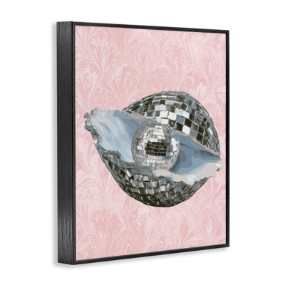 Disco Oyster on Pink Framed Giclee, design by Lil' Rue