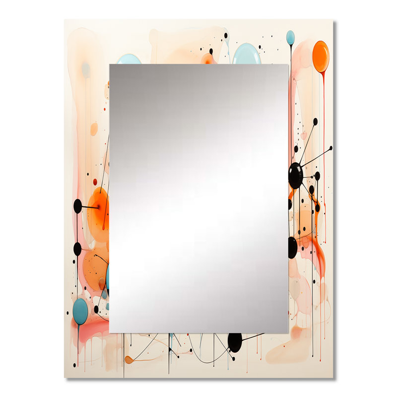 Colorful Mid Century Abstract Atomic I - Midcentury Modern Unique Wall Mirror, Mid-Century Modern Mirror, Printed Metal Art