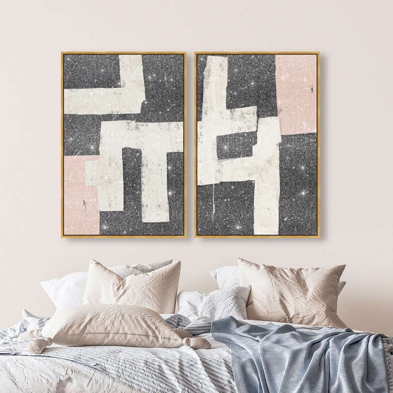 Placed Together Set Set by Oliver Gal, 31"H x 46"W, Gold Floater Frame