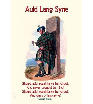 « auld lang syne » par robert brûlures, publicité rétro
