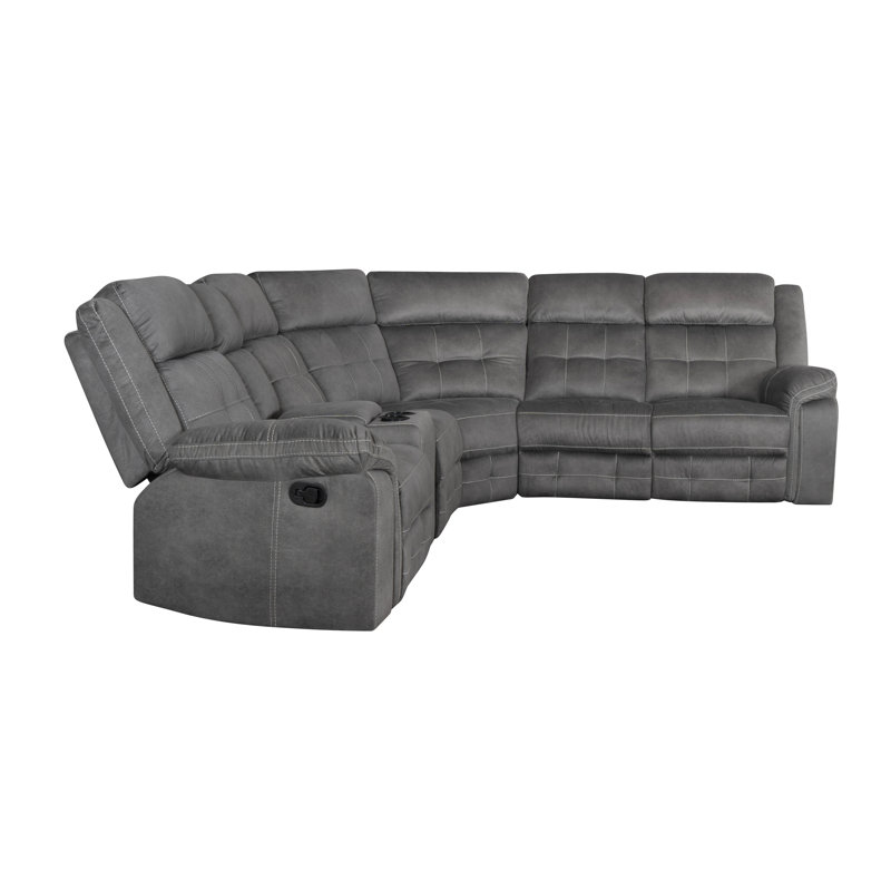 Omie Manual Reclining Grey Sectional