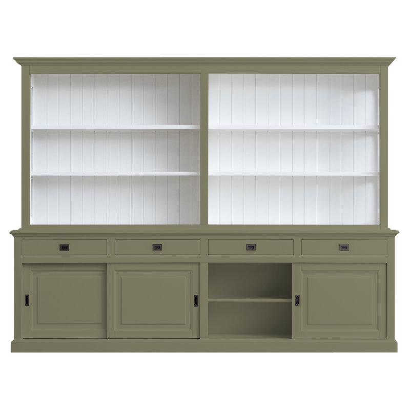 Bush 300 cm W Display Cabinet, Green/Grey