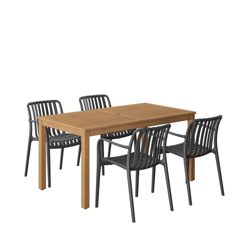 Ensemble repas d'extérieur Amazonia Breian FSC, Noir, 4