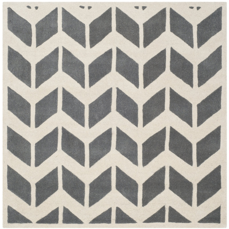 Chatham Hand Tufted Wool Chevron Rug, Square 5'