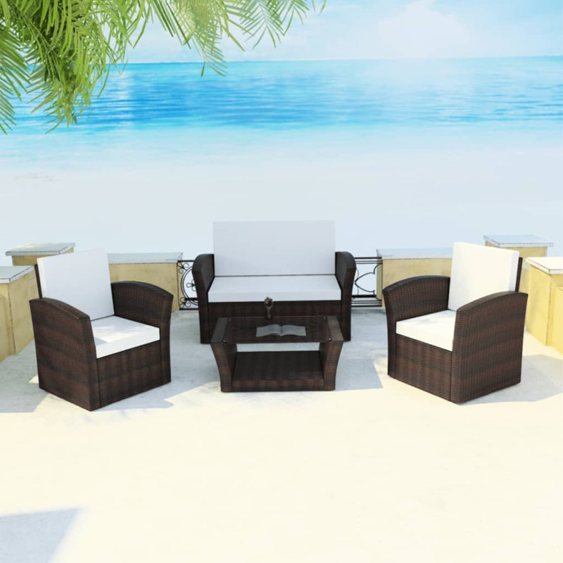 Thornaby Sofa Seating Group with Cushions, Brown