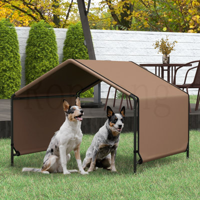 Tente pour chien, abri pour chien portable, tente de plage pour chien résistante à l'eau pour la protection de l'ombre, extérieur, jardin, patio, cour arrière, brun
