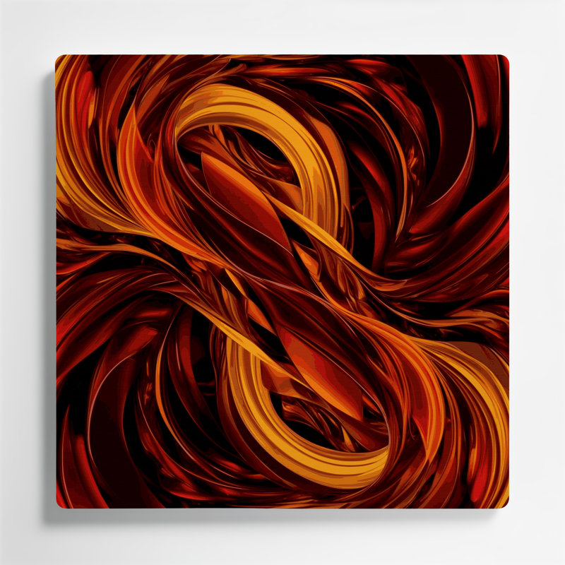 Abstraction numérique 3, art mural en métal brun, H 16 po x l 16 po