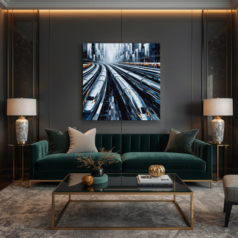 Art moderne sur toile gris, H 12 po x l 12 po